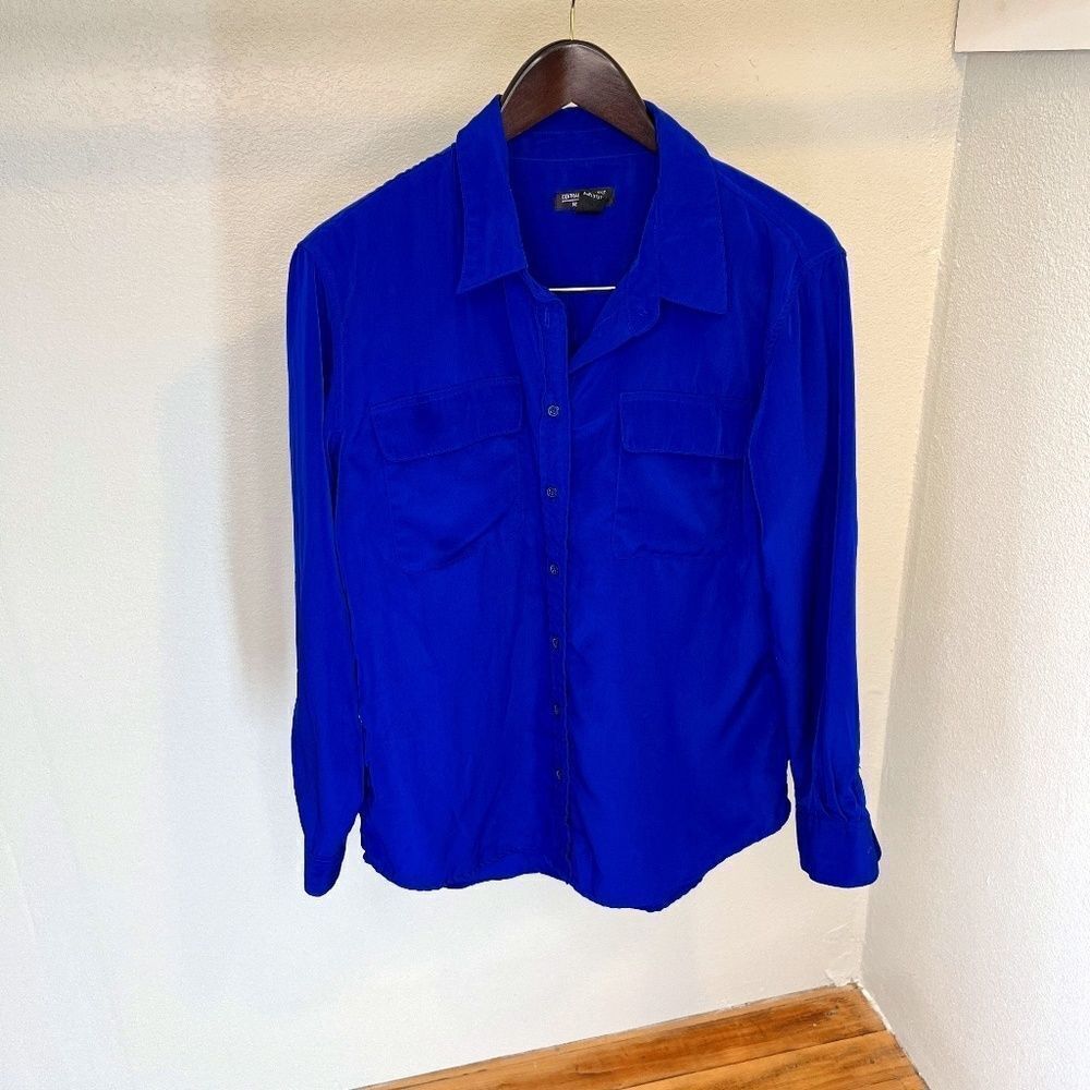 Central Park West NY Blue button up shirt L